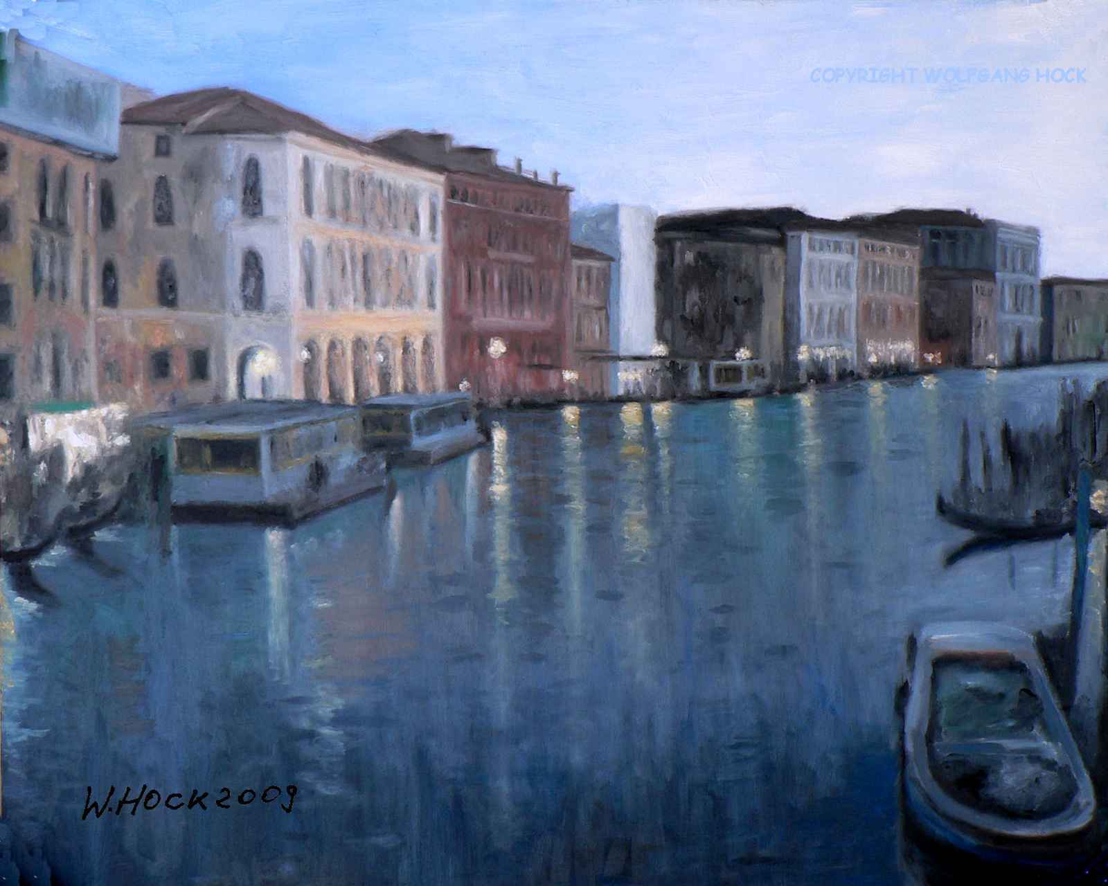 Canal grande in the evening II 2009   Oil on canas 100 x 80 cm