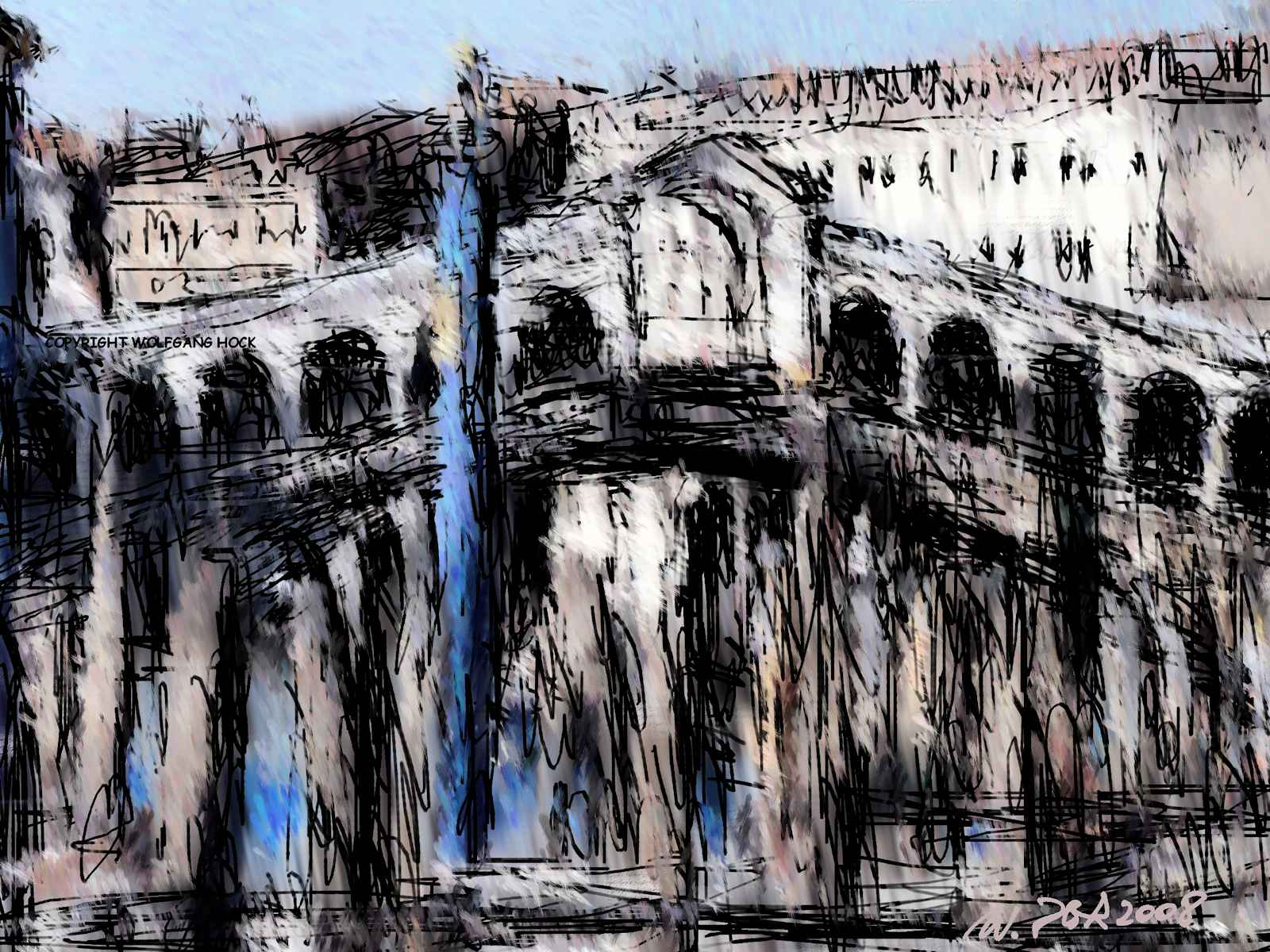 Ponte Rialto I 2008   Inkjet printed computer drawing on paper, edition of 5 53 x 40 cm (5 megapixel)